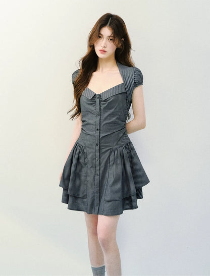 Vintage Striped Shirt Dress