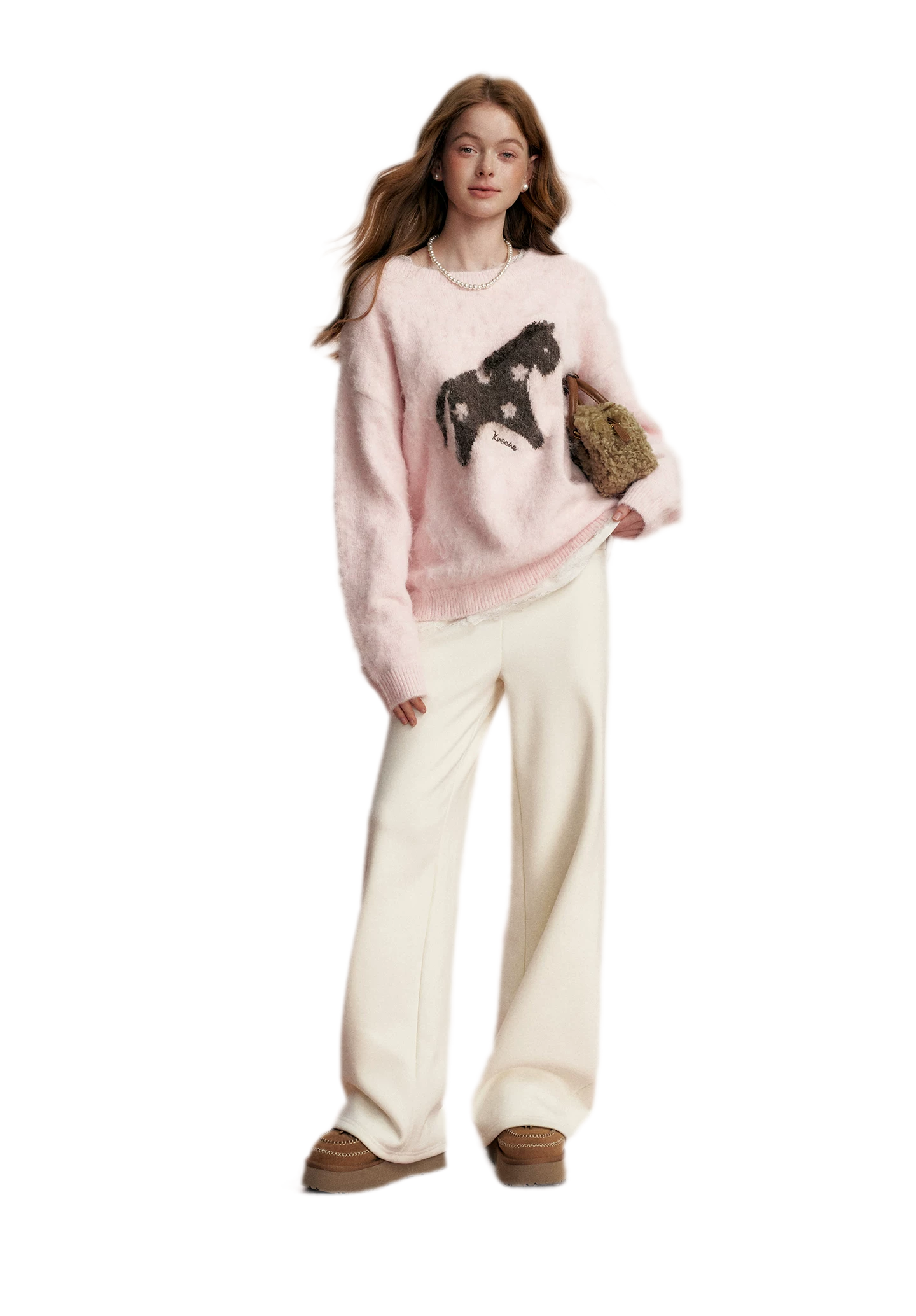 Brushed Horse Jacquard Sweater