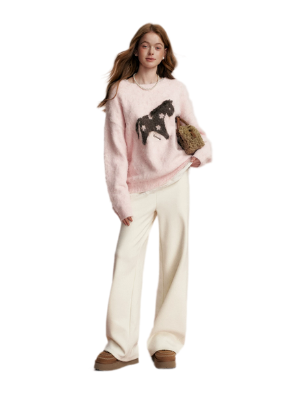Brushed Horse Jacquard Sweater
