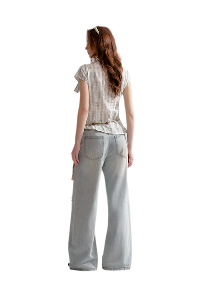 Washed Rhinestone Jeans