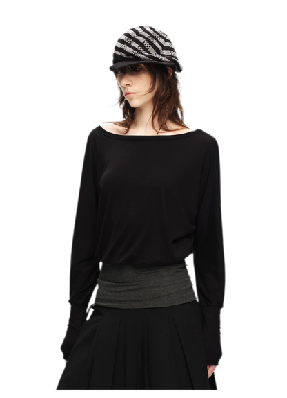Lyocell Asymmetric Off-Shoulder Top