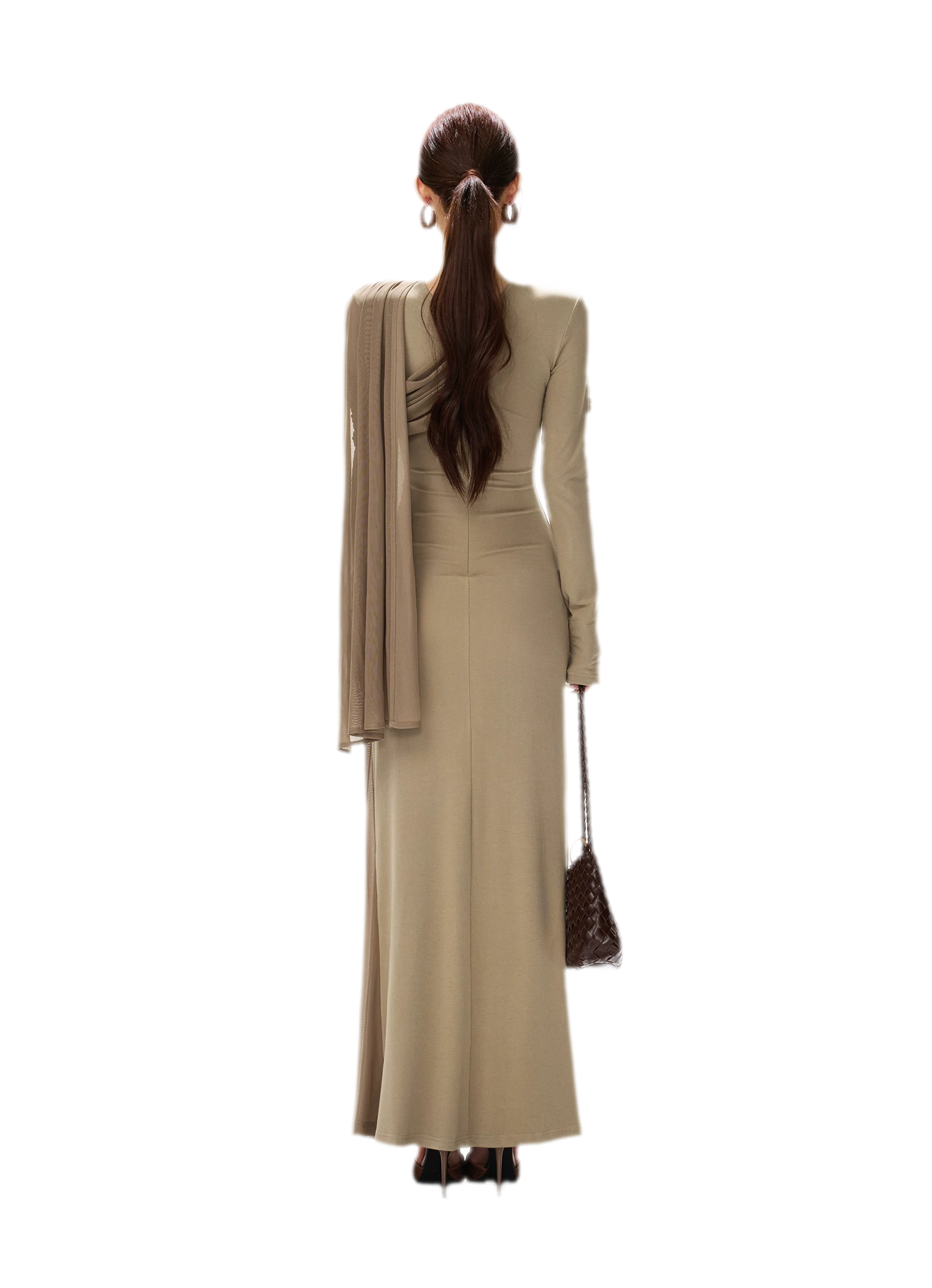 Contrast Sash Mermaid Knit Dress