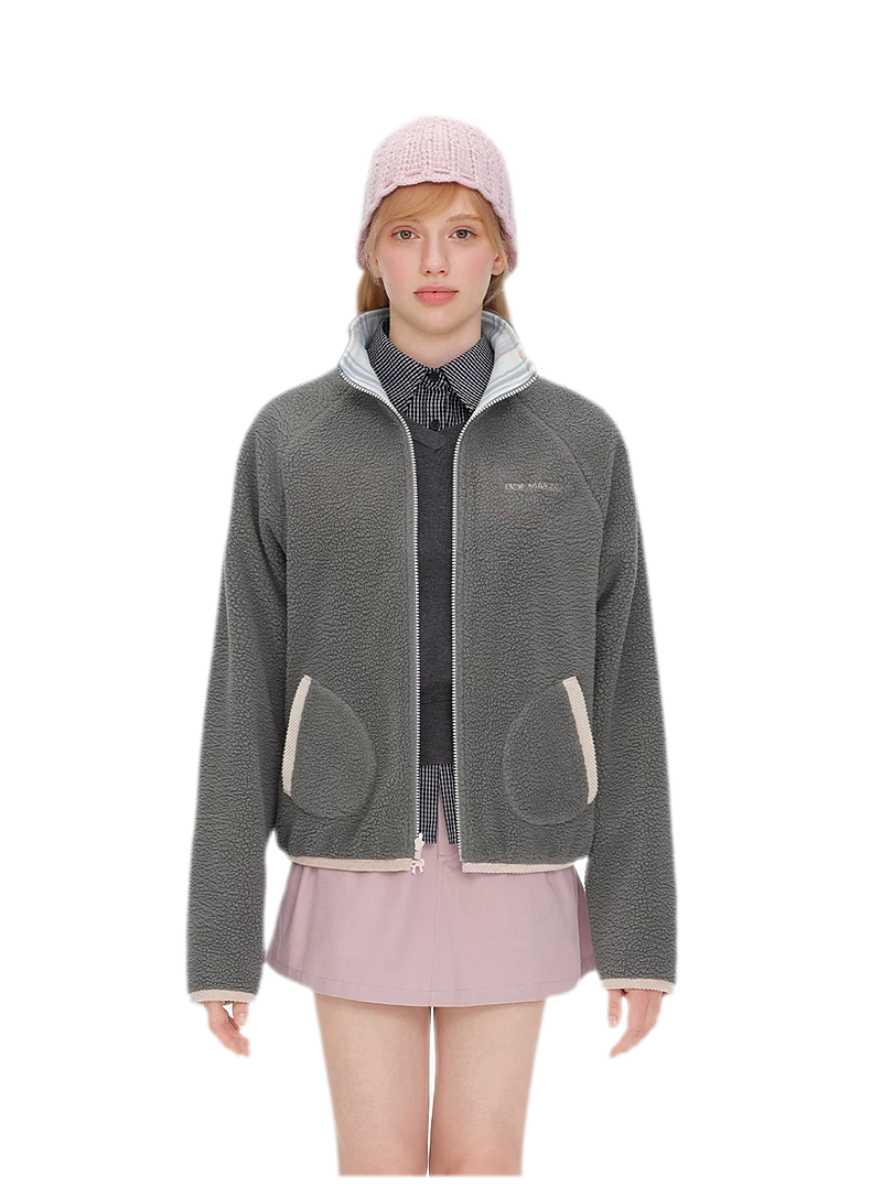 Printed Fleece Raglan Jacket