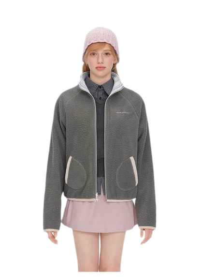 Printed Fleece Raglan Jacket