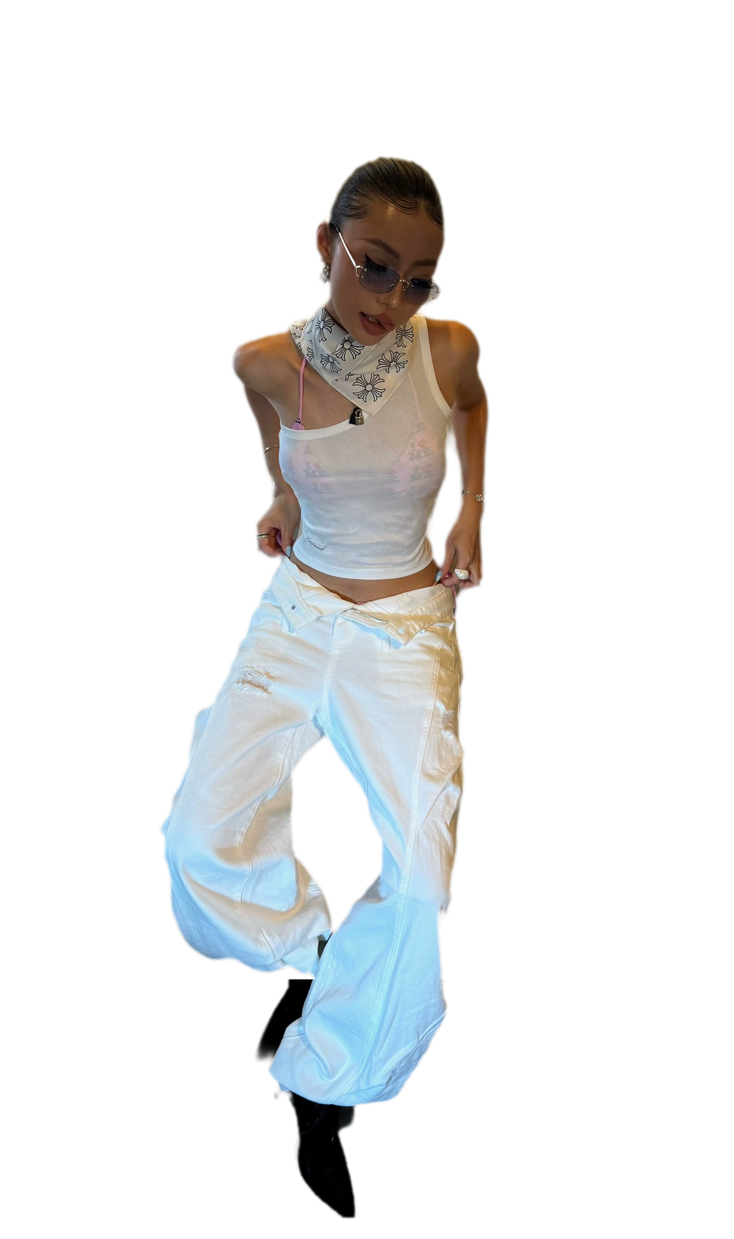 Acetate Asymmetrical Tank Top