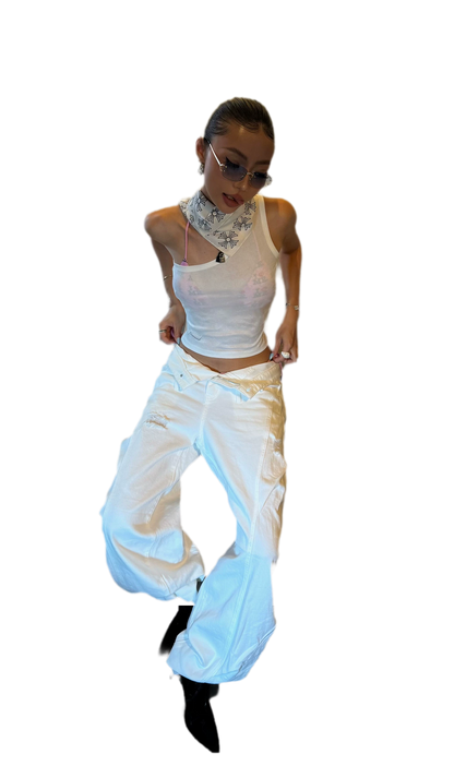 Acetate Asymmetrical Tank Top