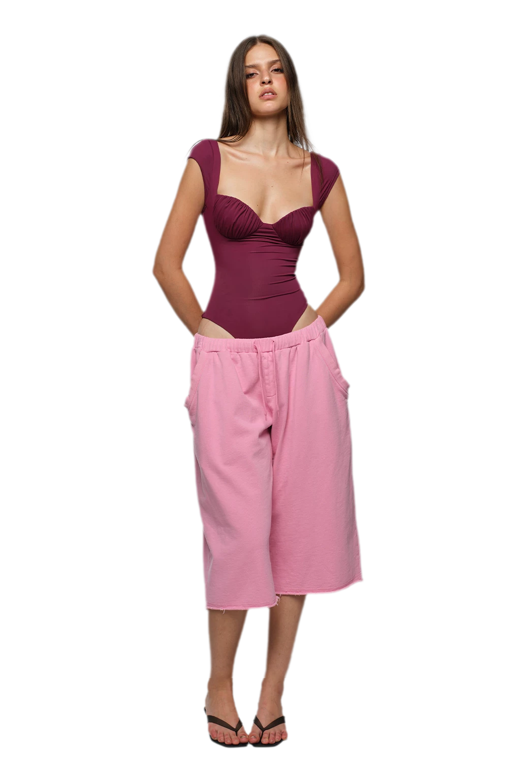Wide-Leg Cropped Sweatpants