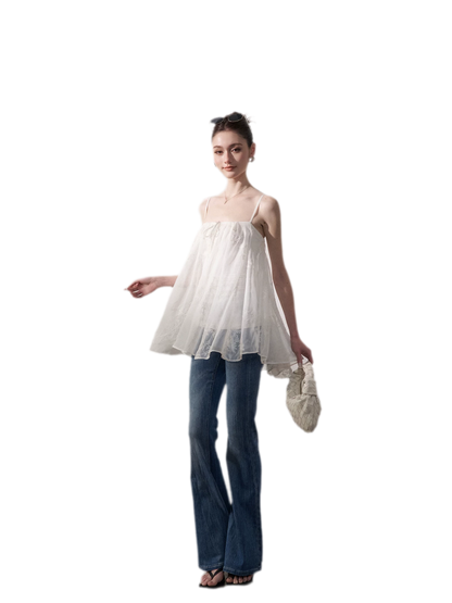 Ruched Tulle Camisole