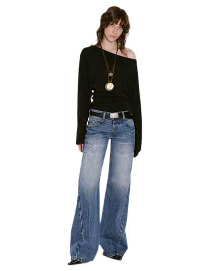 Lyocell Off-Shoulder Cropped Top