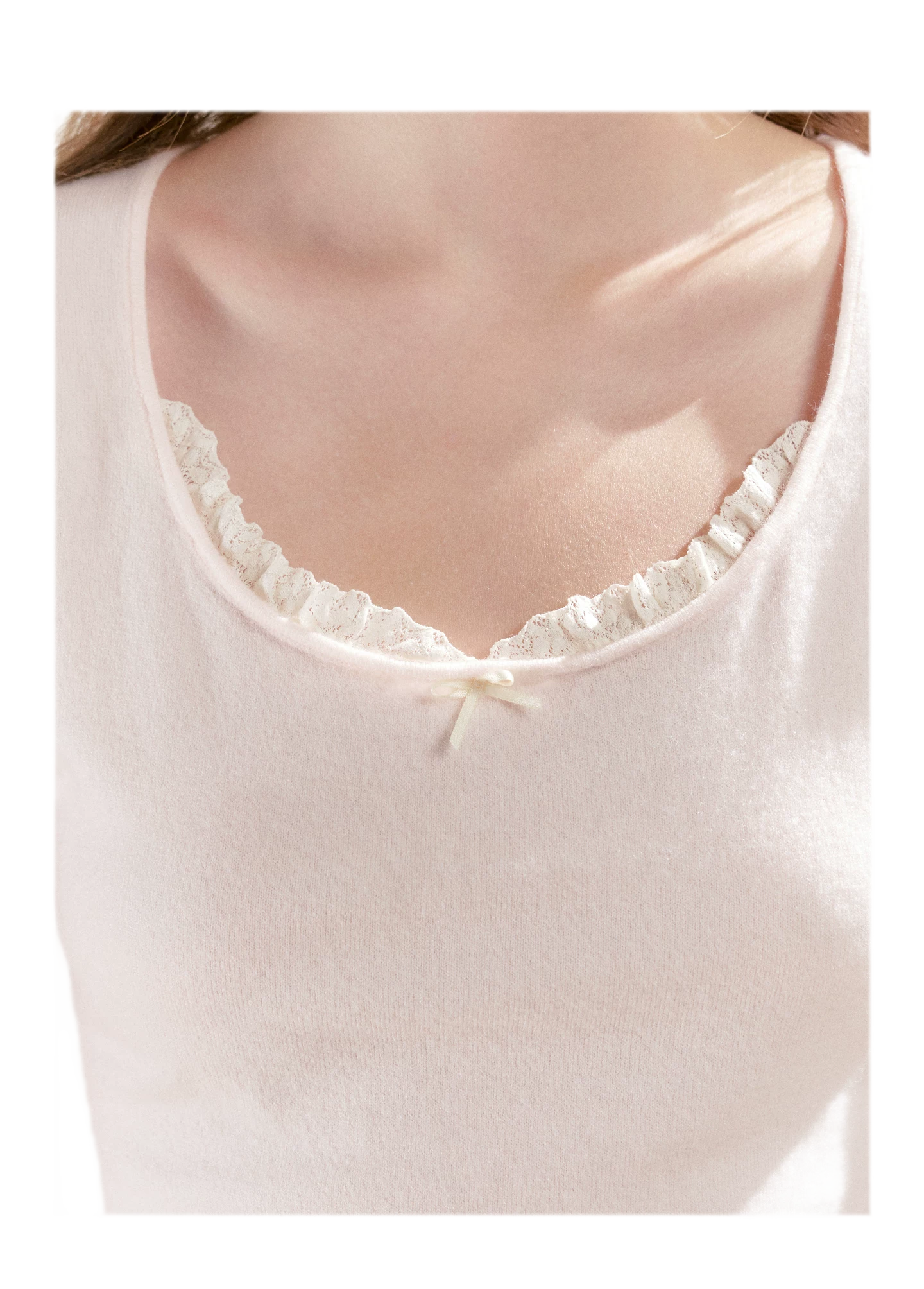 Lace Trim Square Neck Tee