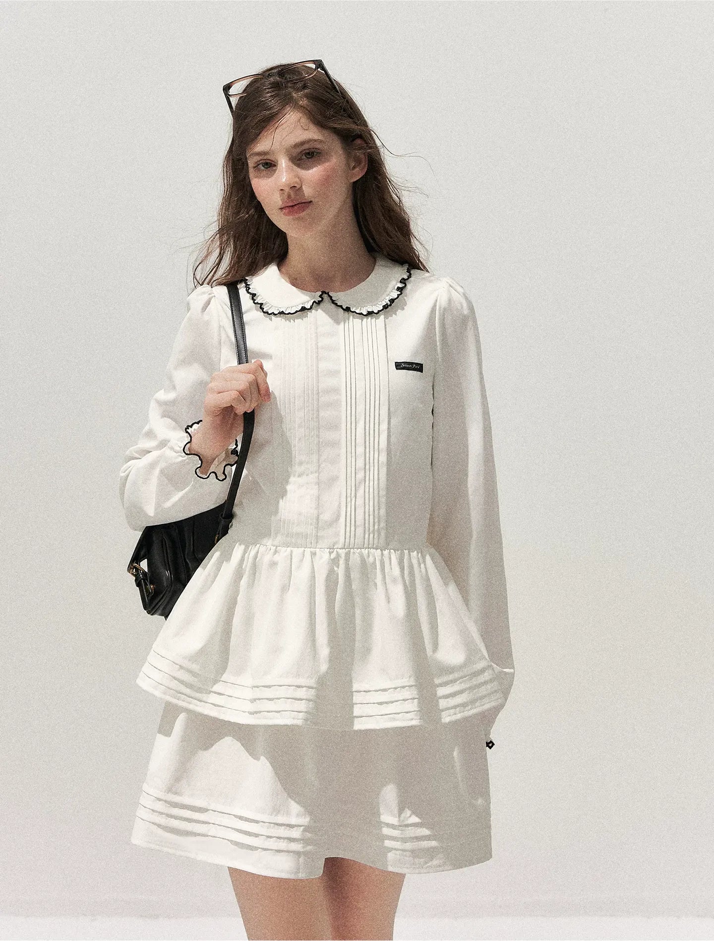 Pleated Peter Pan Collar Dress