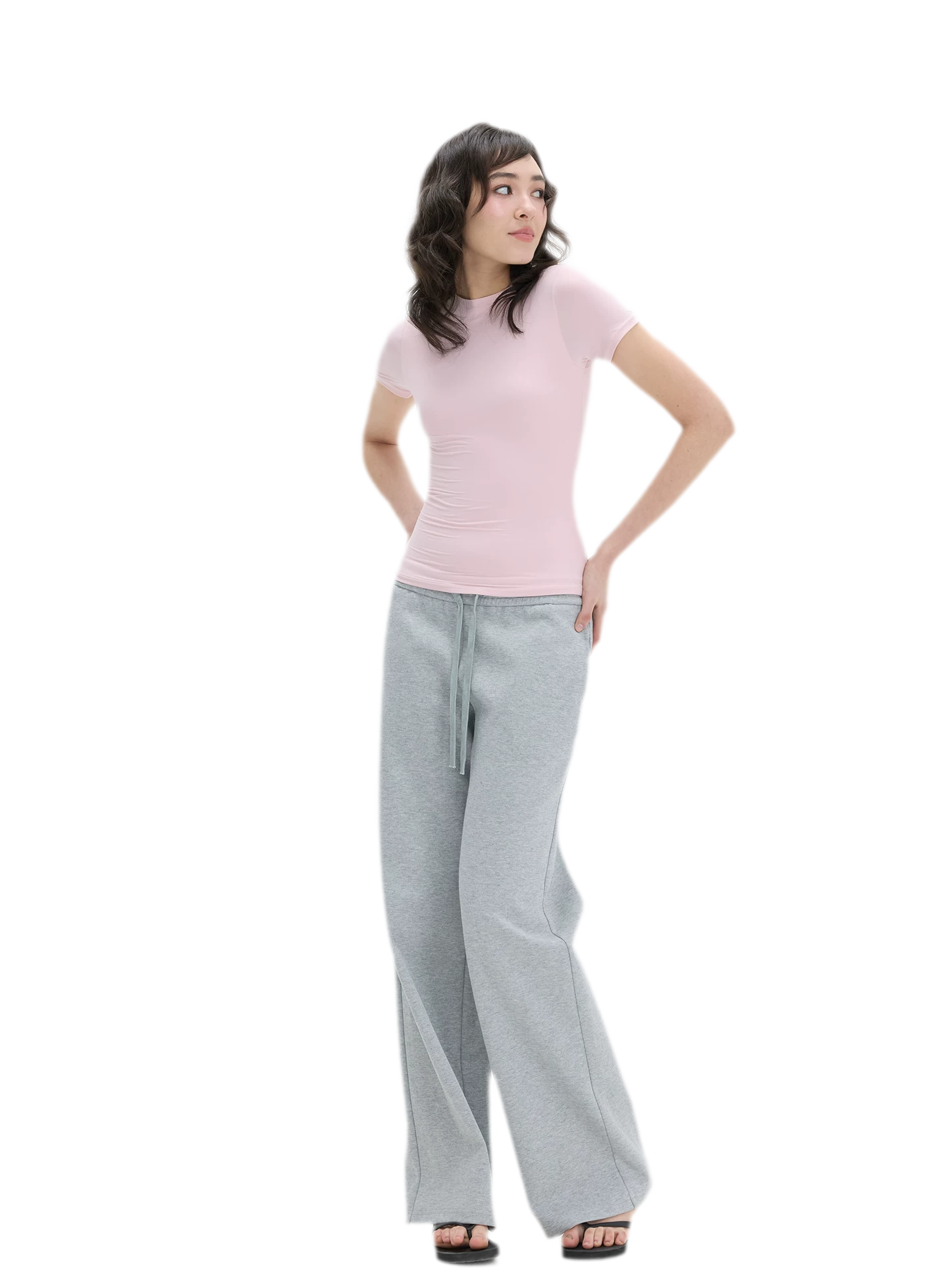 Low-Rise Wide-Leg Loose Sweatpants