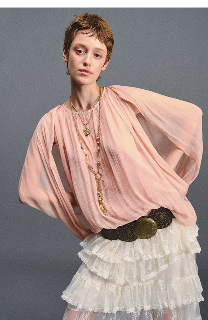 Cape Chiffon Blouse