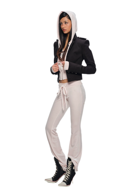 Coated Napoleon Fitted Cropped Jacket