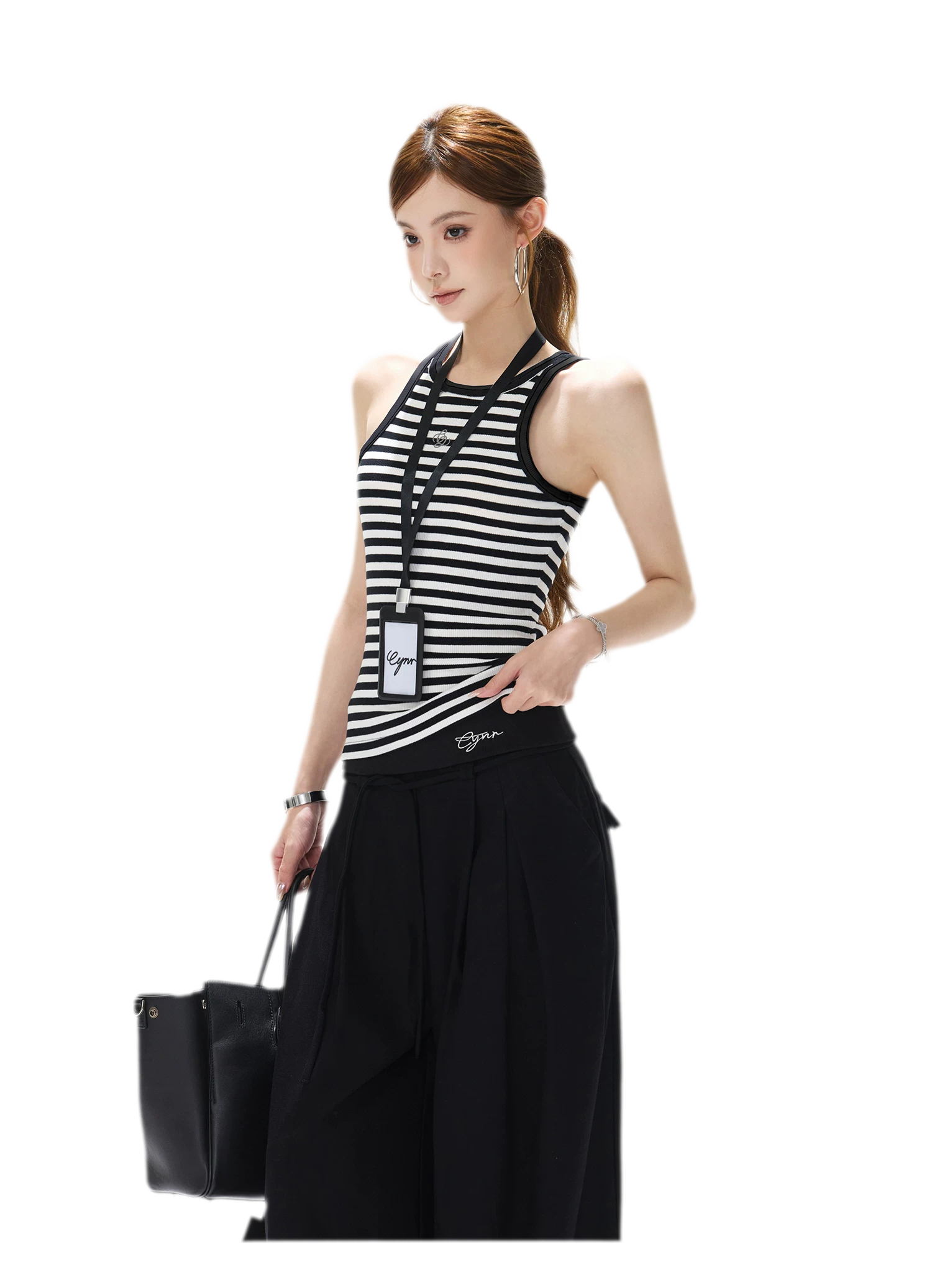 Striped Halter Rib Top