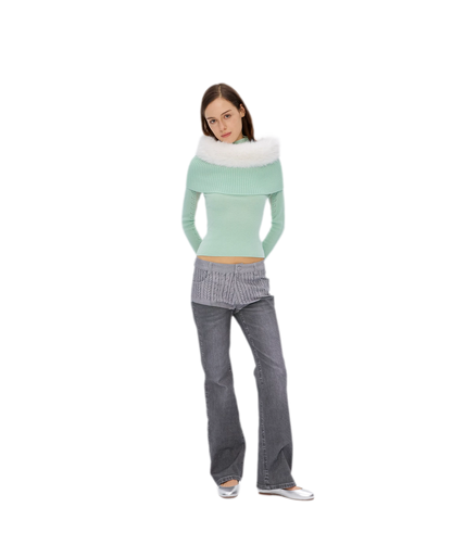Wool Rib Knit Top