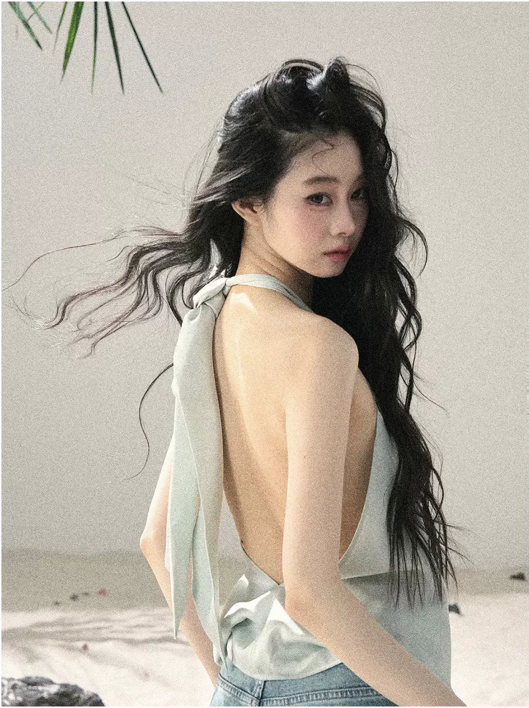 Fluid Halter Backless Top