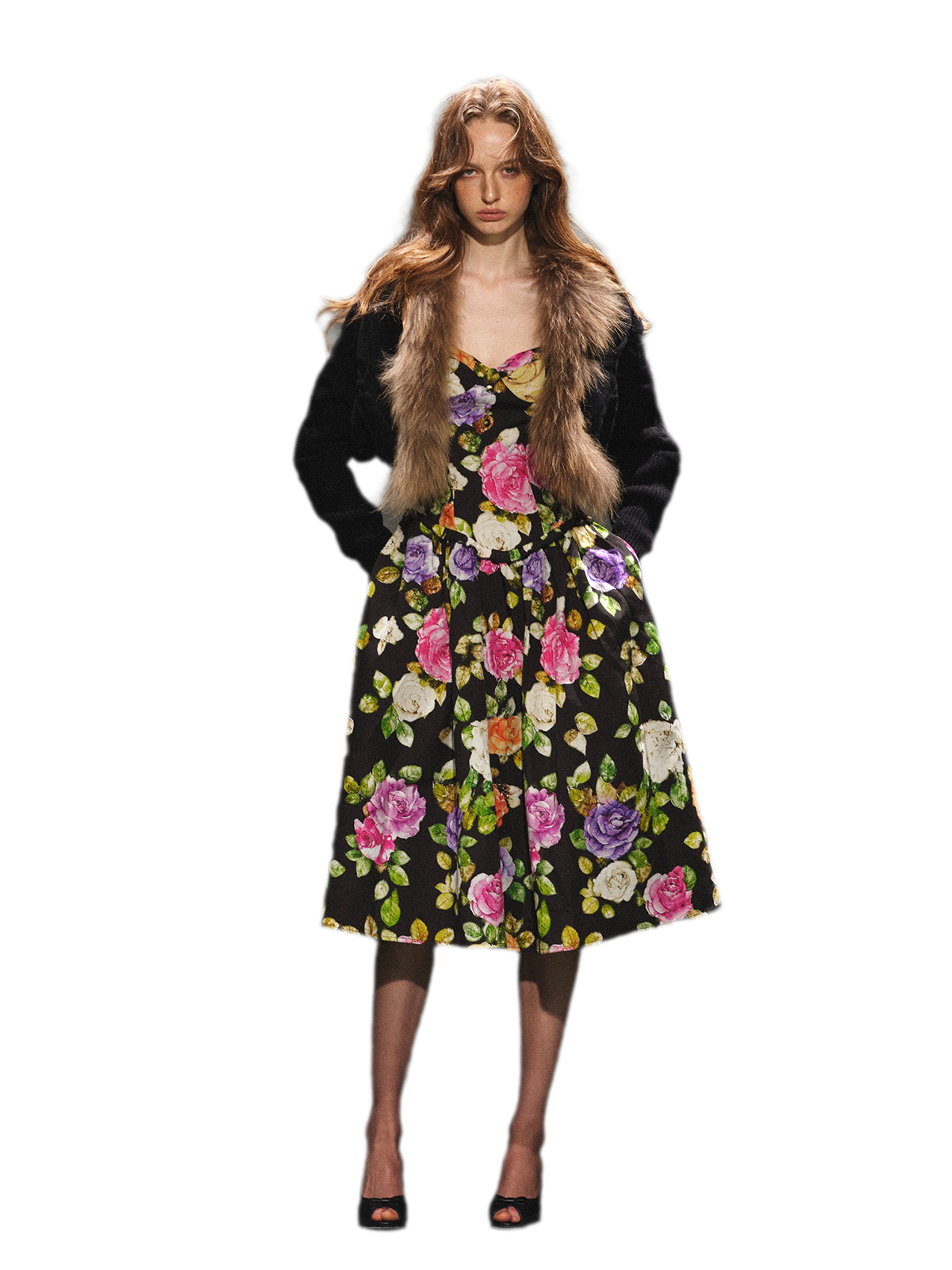 Wool Cable-Knit Jacket Dress Set 100% Wool