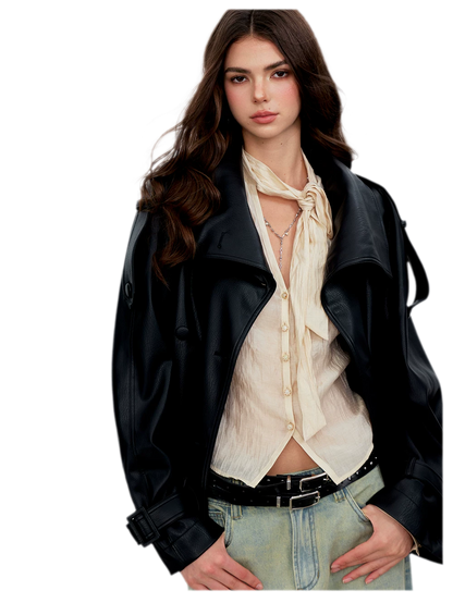 Crinkled Tie Waist Shirt