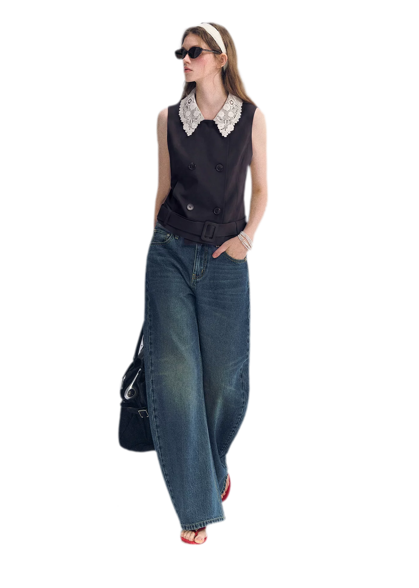 Vintage Wash Wide-Leg Jeans
