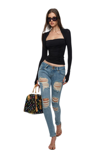 Ruched Sculpted Long-Sleeve Top