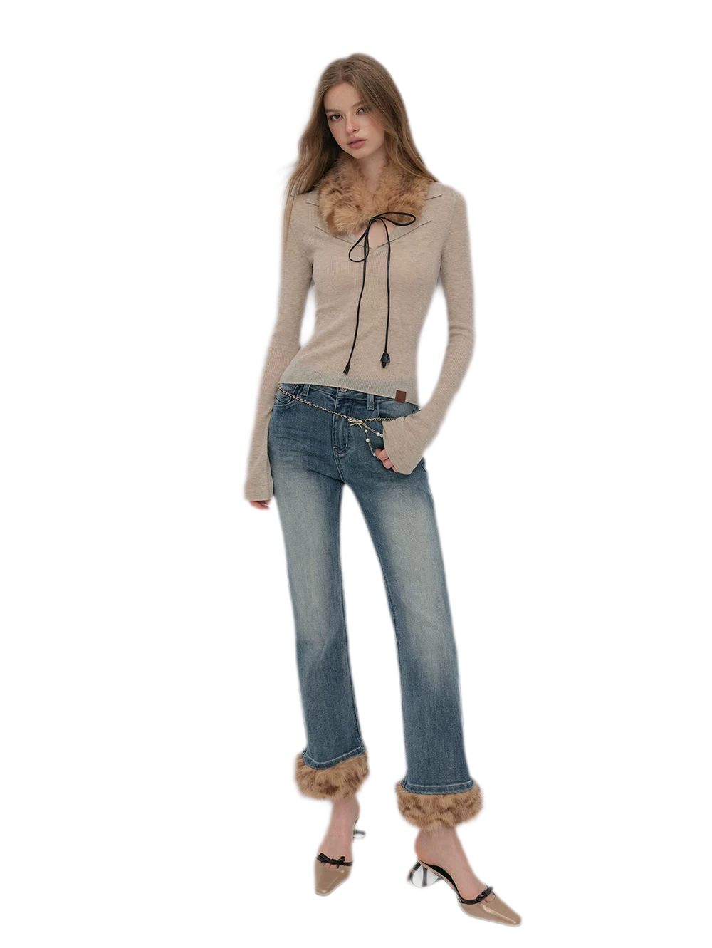 Wool Ribbed Polo Top