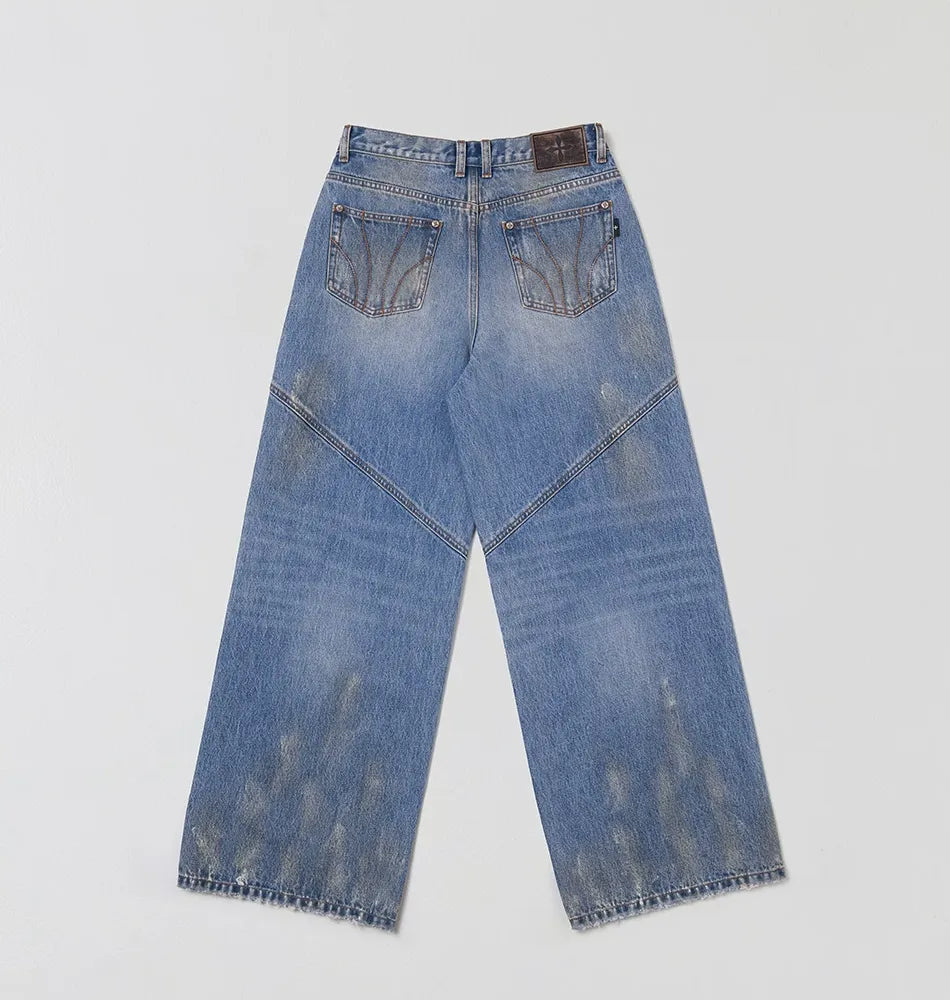 Cross Statue Desert Wide-Leg Jeans