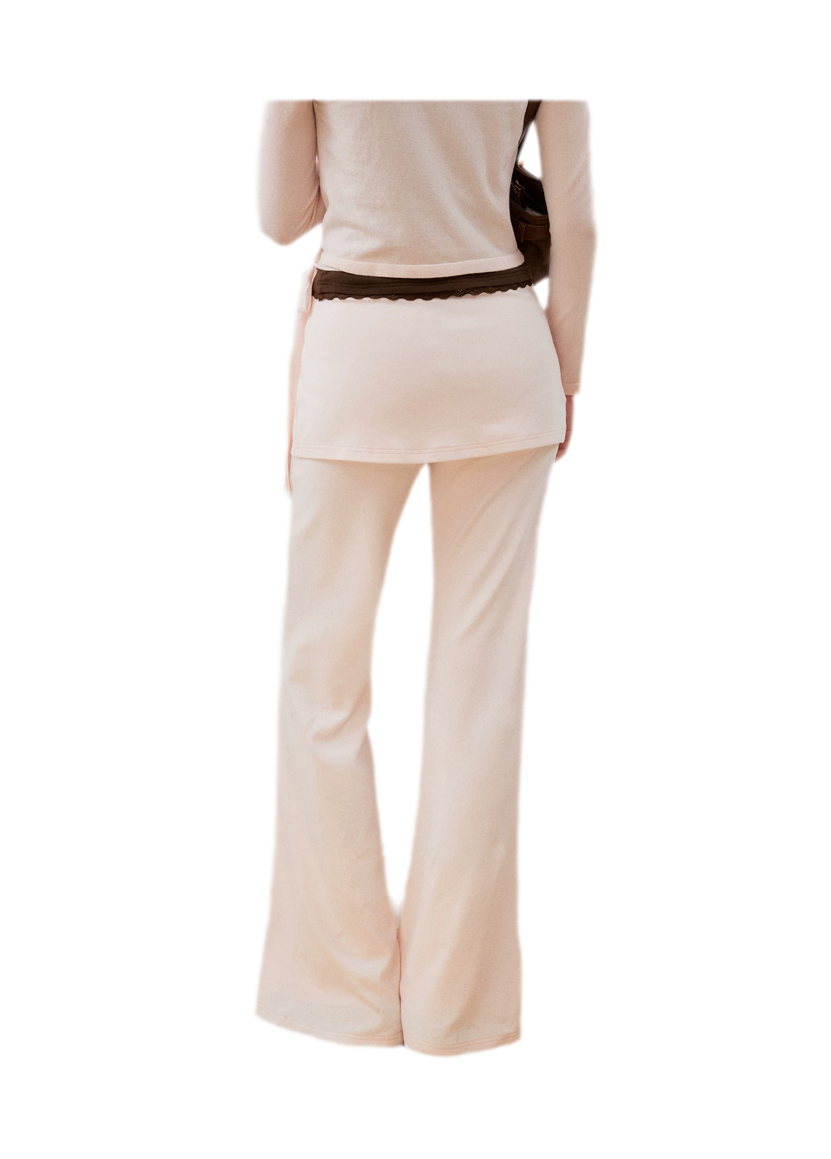 Organic Cotton Faux-Layer Flare Sweatpants