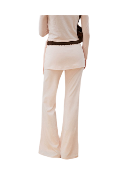 Organic Cotton Faux-Layer Flare Sweatpants