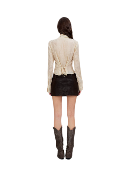 Vintage Utility Belted Mini Skirt