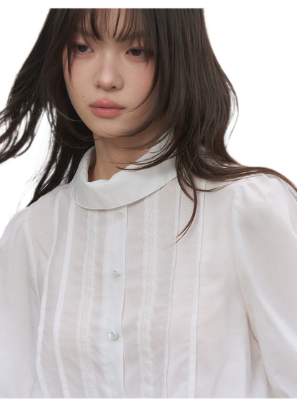 Lyocell Ruffle Cropped Blouse