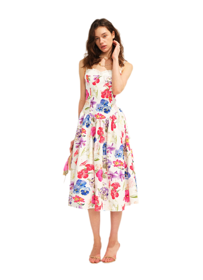 Watercolor Floral Fitted Dress