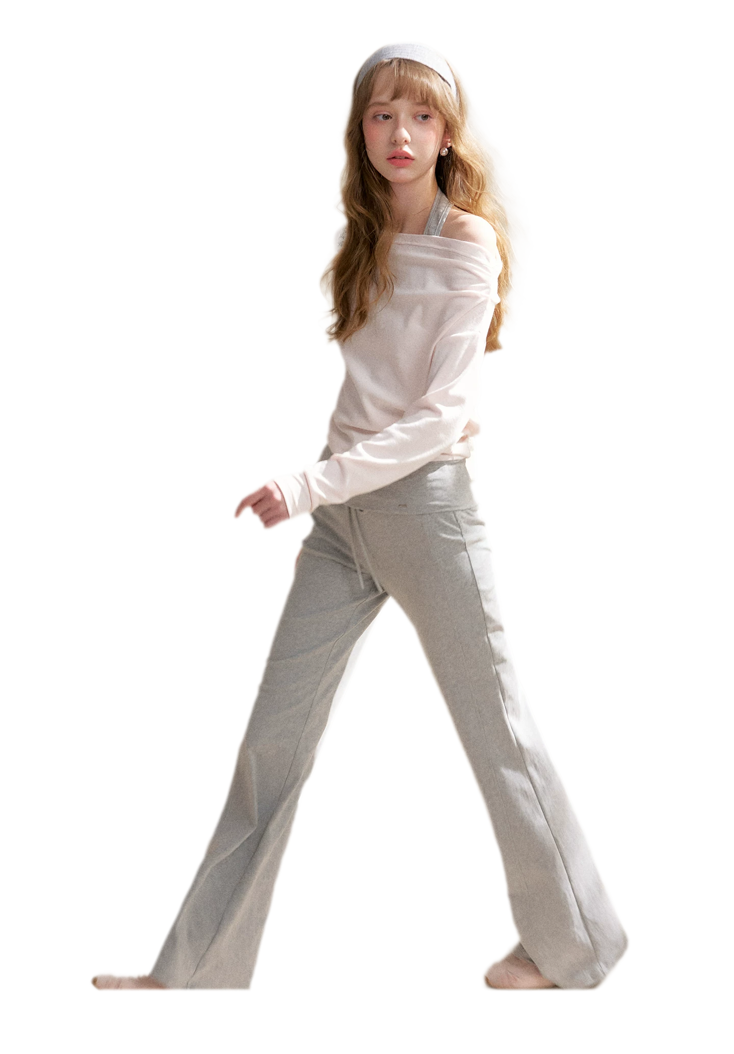 Tencel Cotton Drawstring Flared Pants