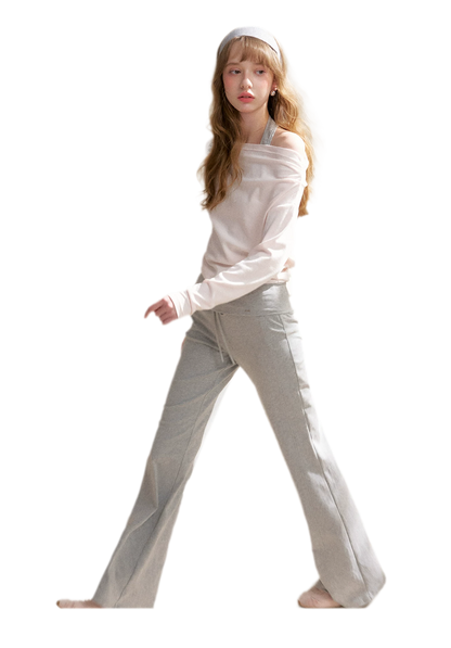Tencel Cotton Drawstring Flared Pants