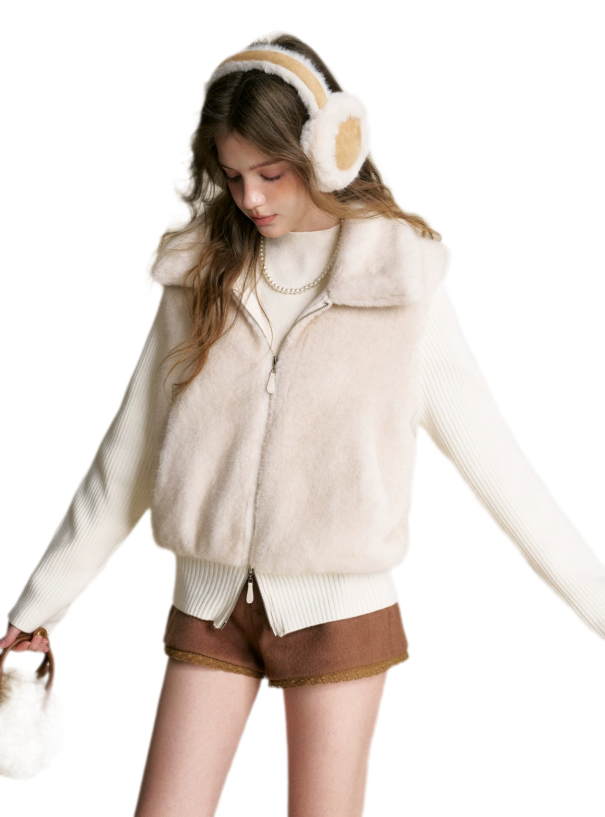 Mink Knit Patchwork Jacket