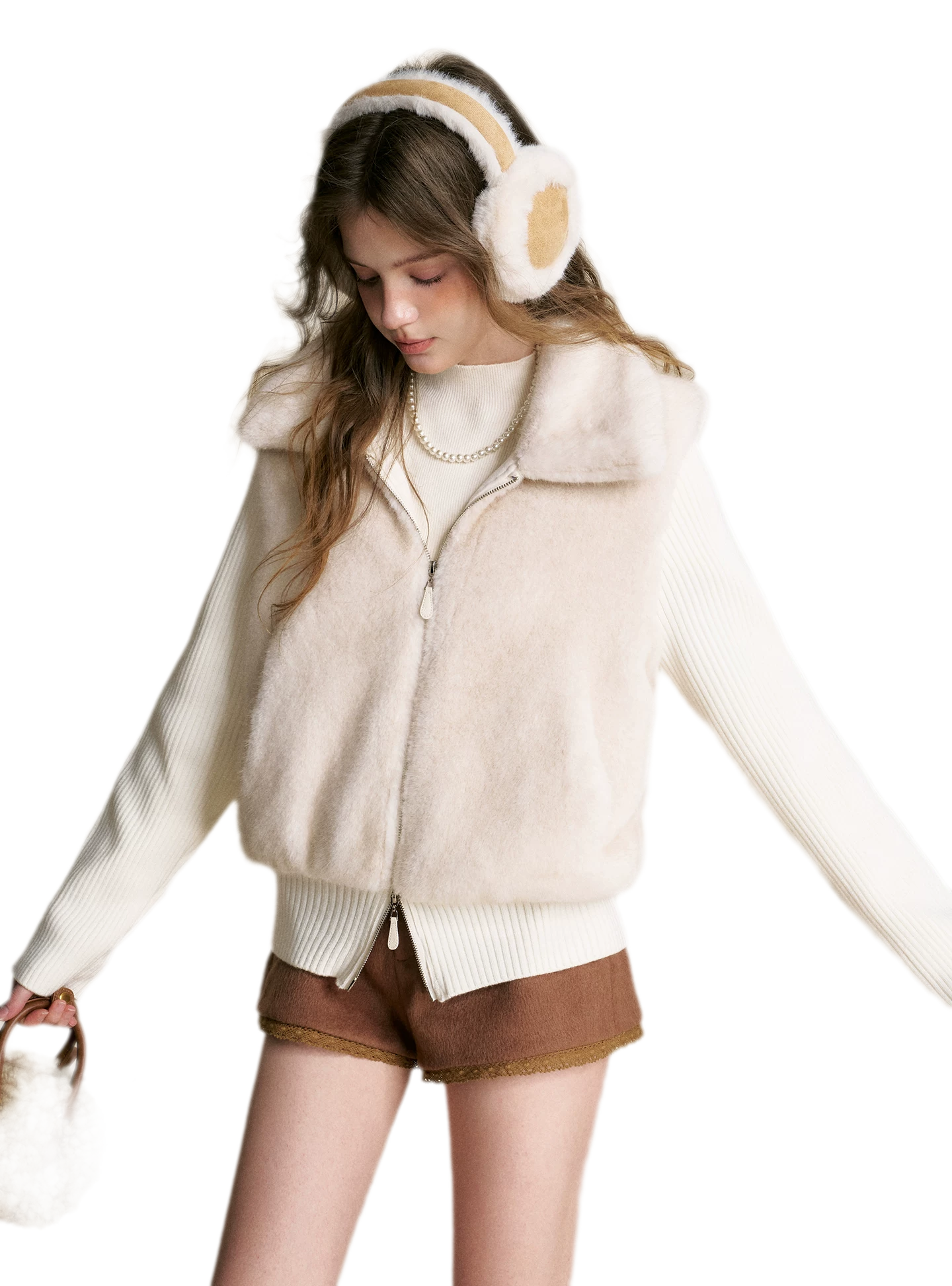 Mink Knit Patchwork Jacket