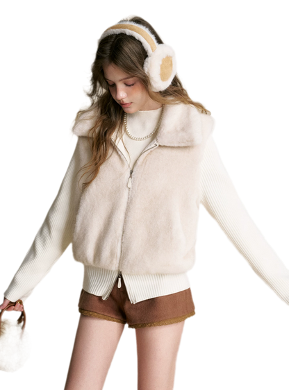 Mink Knit Patchwork Jacket