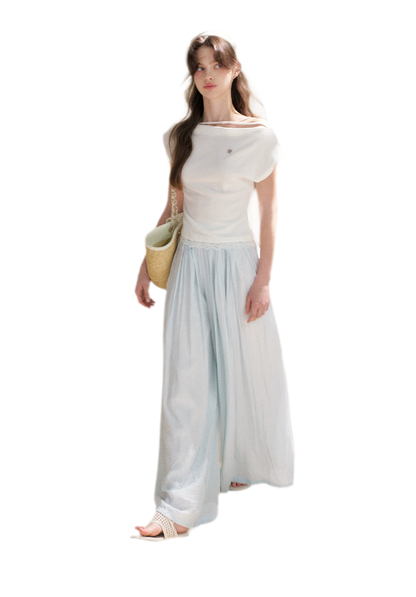 Pleated Wide-Leg Pants