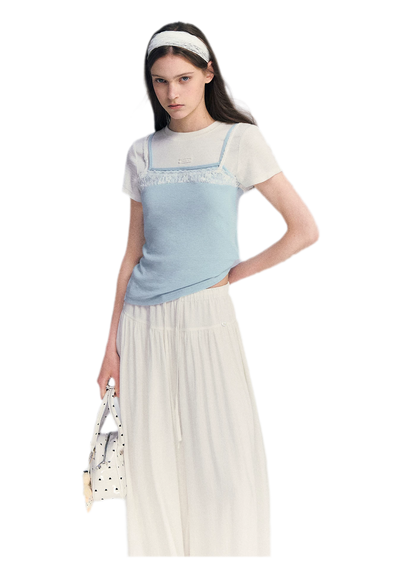 Lace Trim Layered Tee