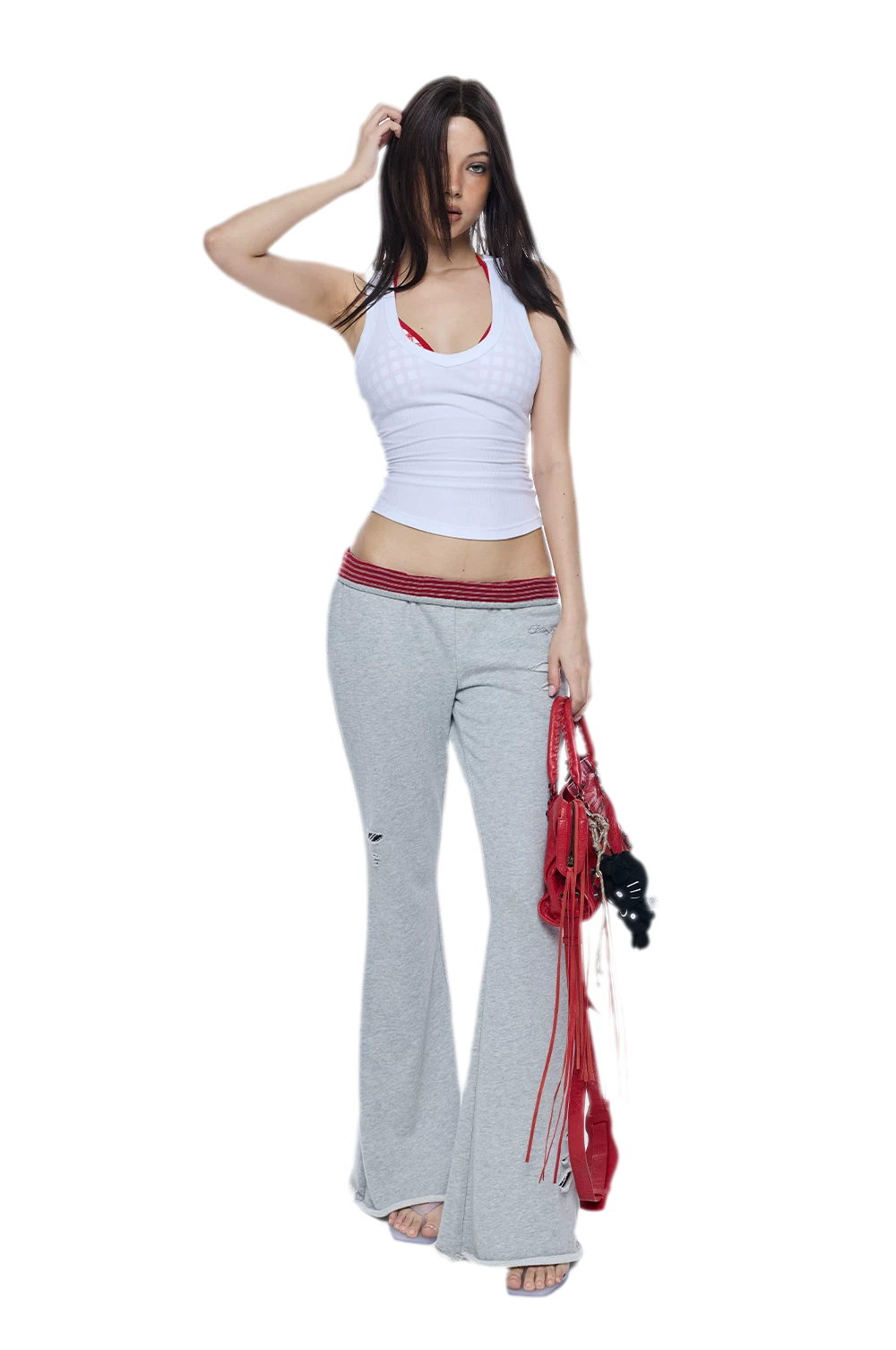 Distressed Flared Sweatpants