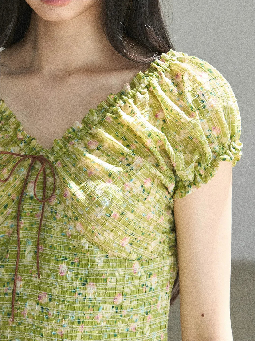 Chiffon Embroidered Mini Dress