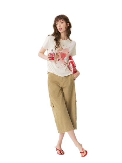 Utility Denim Capri Pants