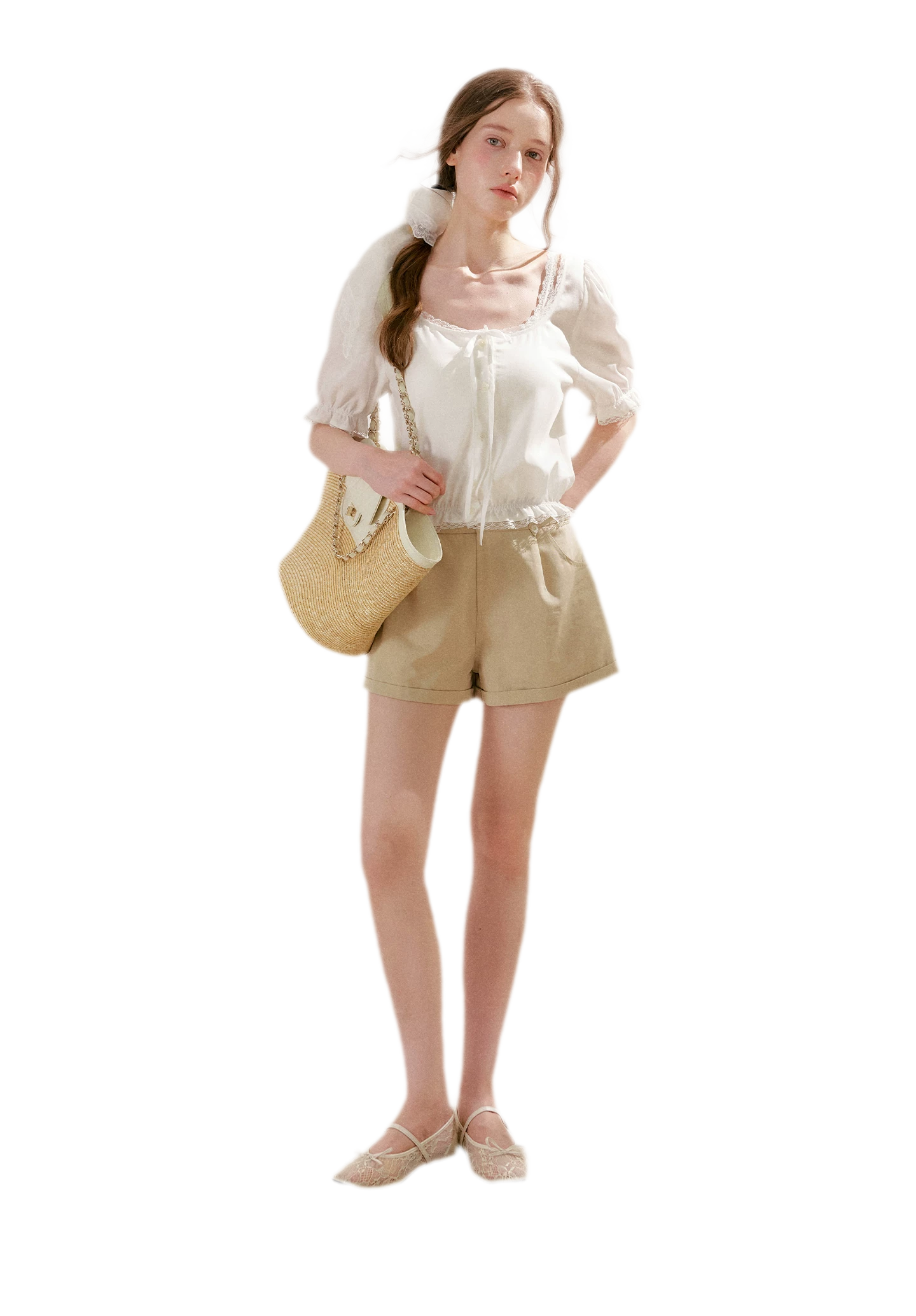 Modal Cotton Lace Trim A-Line Shorts