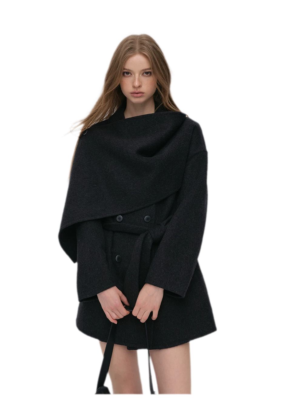 Double-Faced Wool Cape Coat