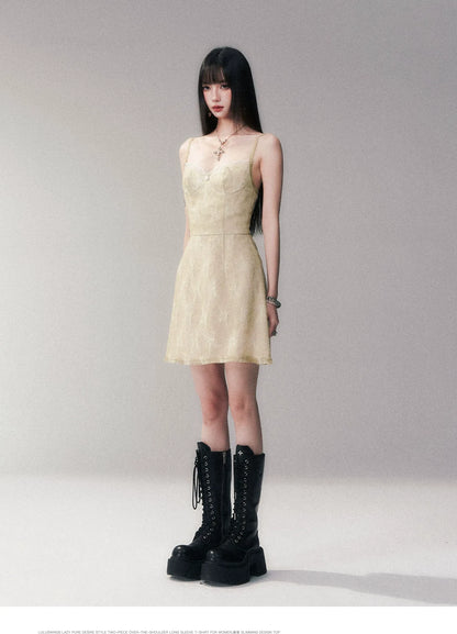 Sage Lace Mini Dress