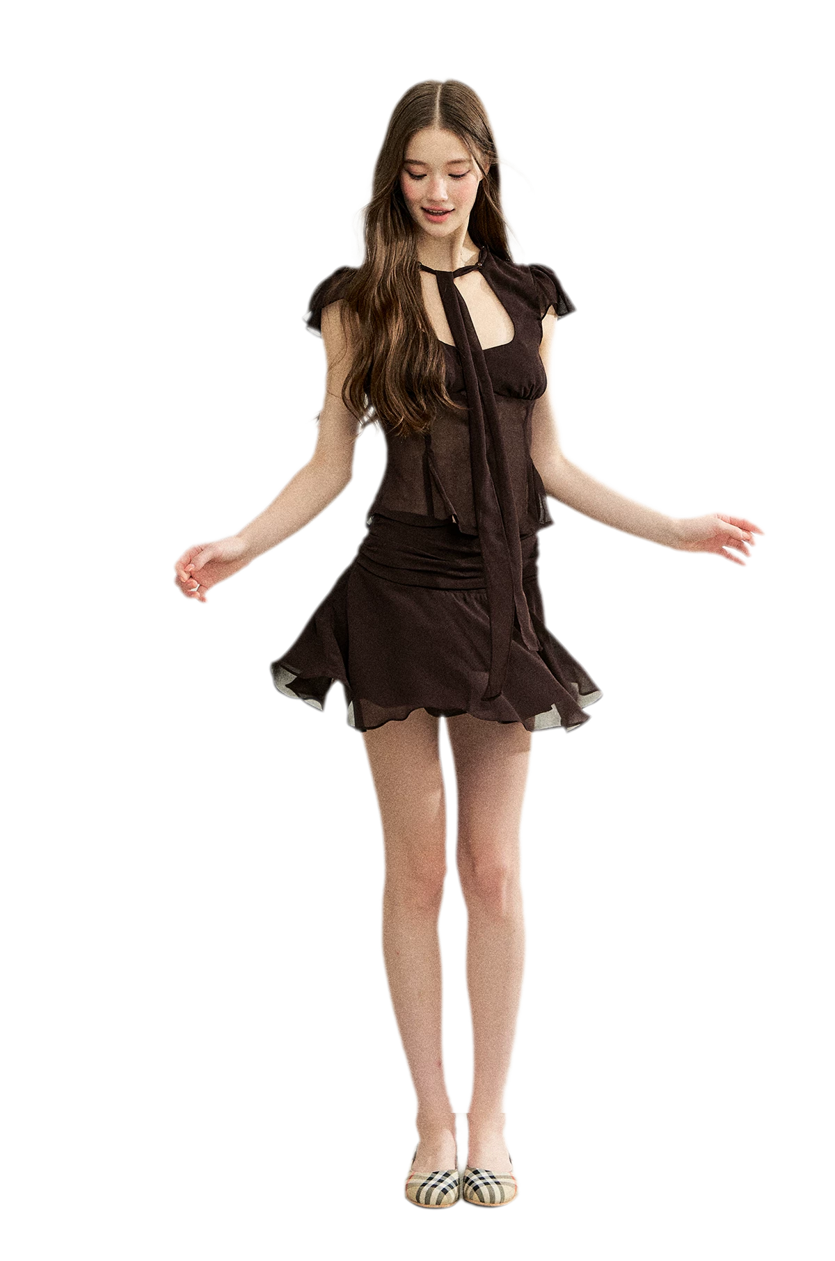 Faux Silk Top Skirt