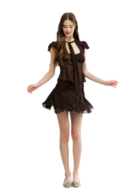 Faux Silk Top Skirt
