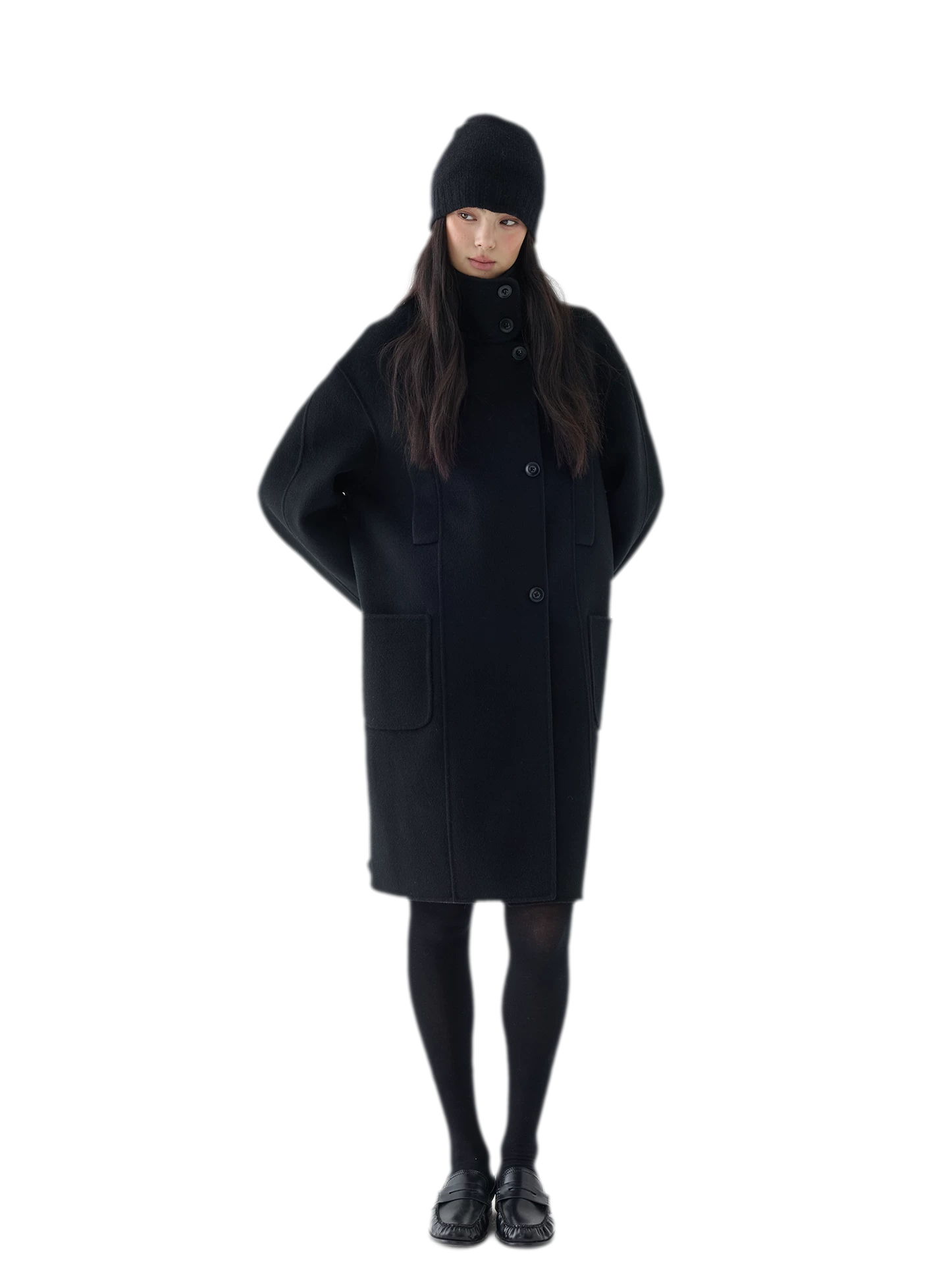 Double-Faced Cocoon Wool Coat