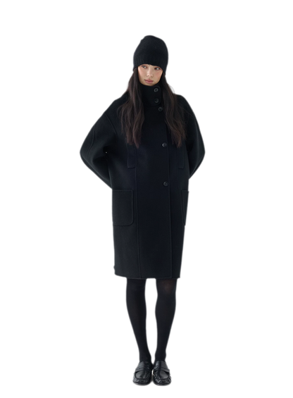 Double-Faced Cocoon Wool Coat