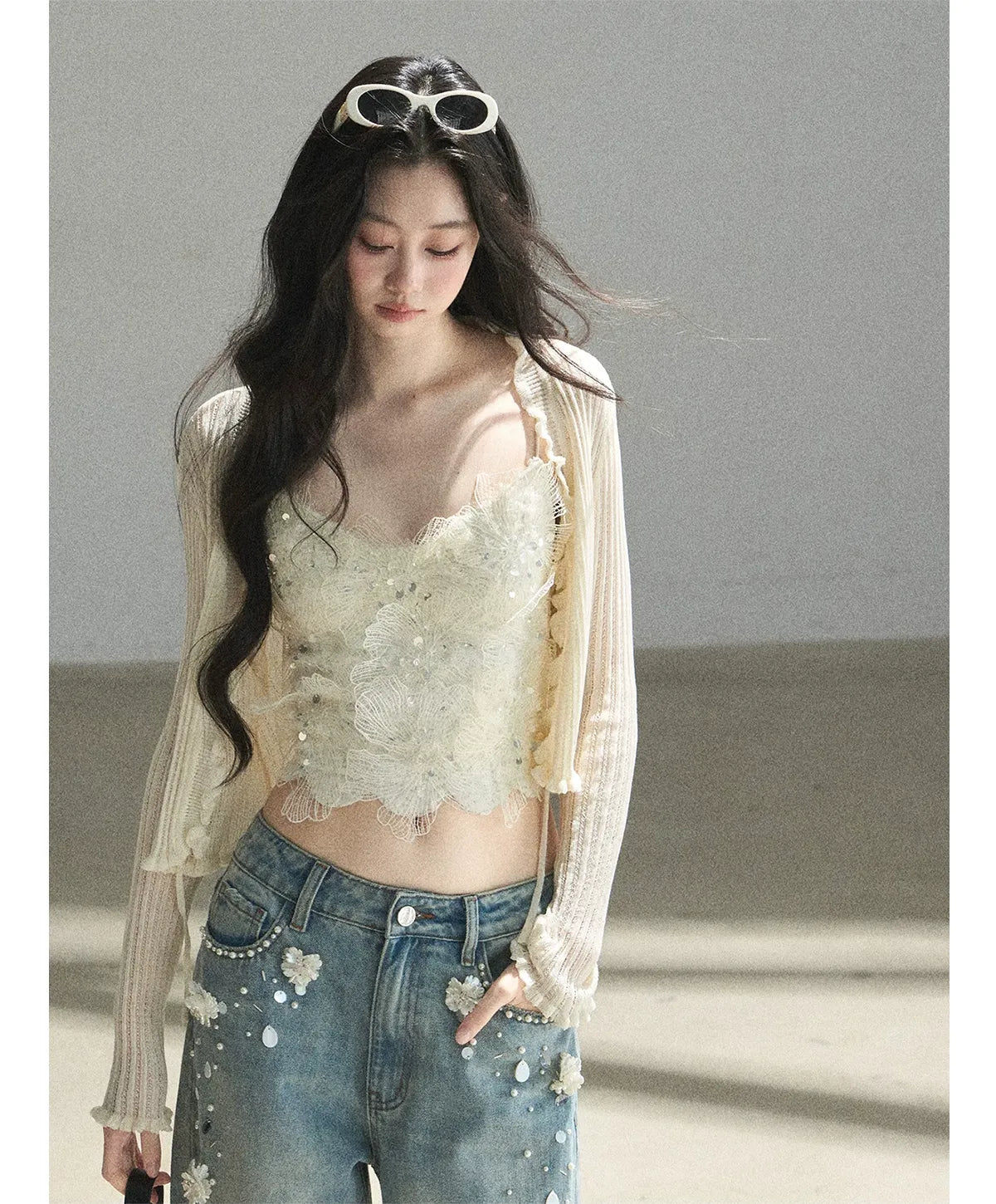 Lace Camisole Knit Set